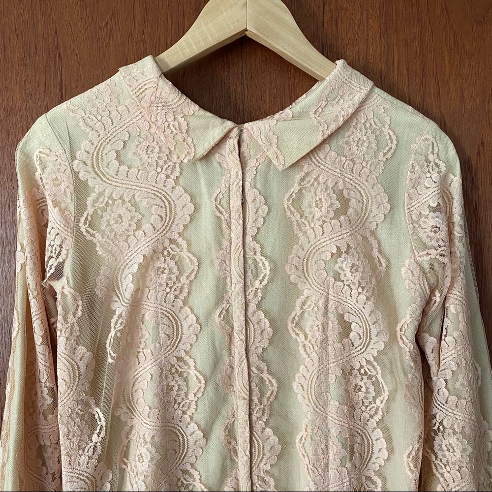 Vintage Ofelia’s pale pink lace cotton lined dress - Picture 5 of 15